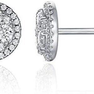Stunning 14K Gold Plated Rhodium Stud Earrings | Hypoallergenic & Eco-Friendly